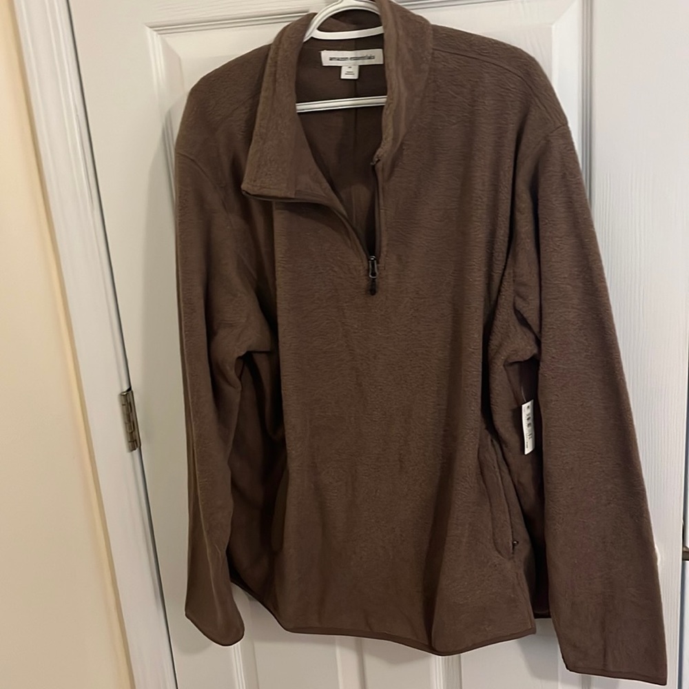 Amazon Essentials Brown Pullover 1/4 Zip Hoodie Sweater. Size XXL. NWT!